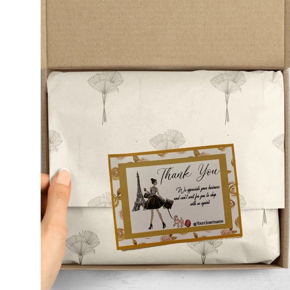 Thank You Cards, Feminine Girl Paris Design Thank You Cards - Thank You - Picture 6 of 9